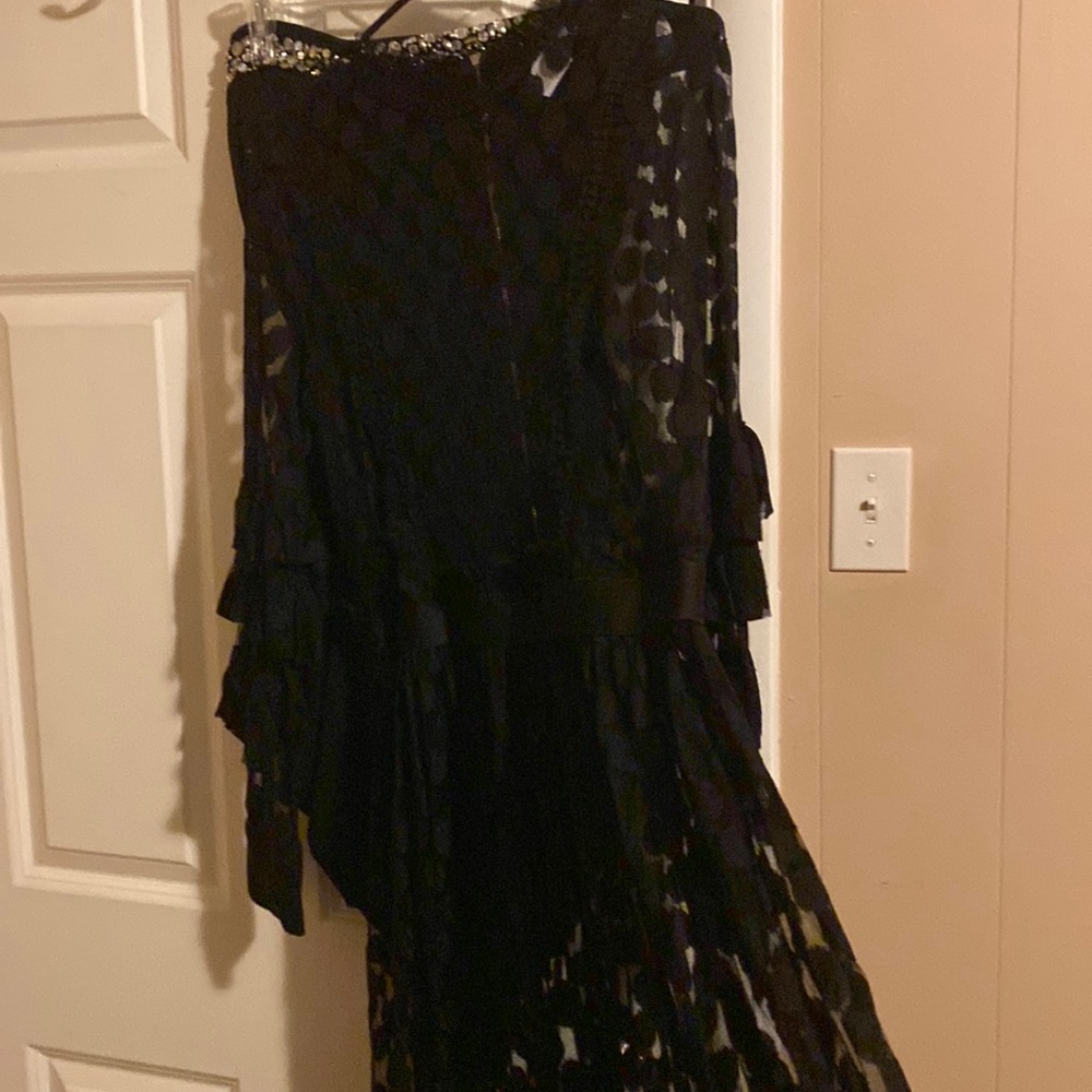 Long polka dot see thru dress